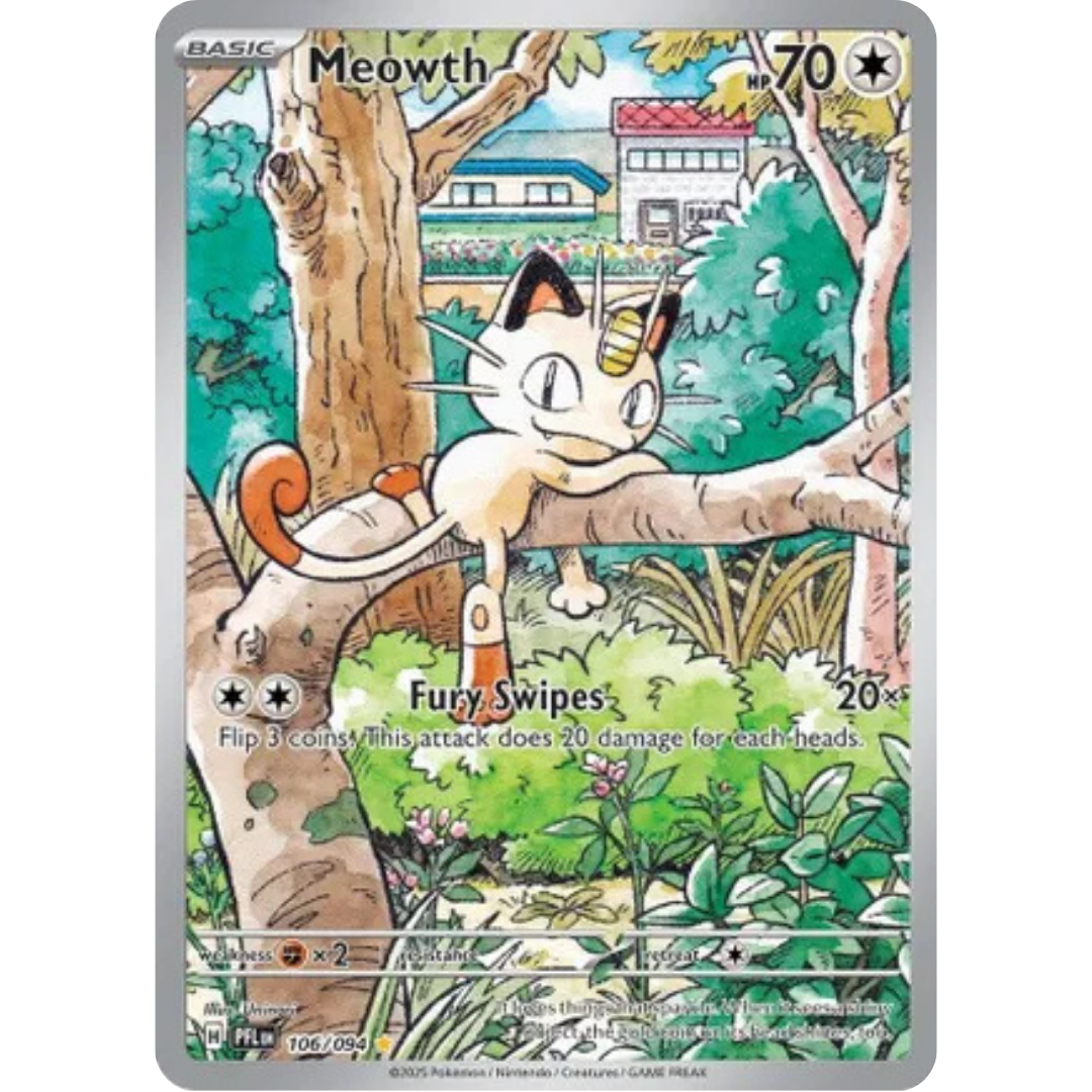 Meowth 106 - Holofoil ME02 Phantasmal Flames - Illustration Rare