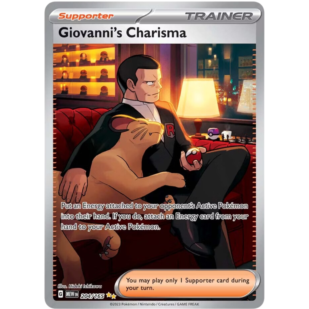 Giovanni's Charisma 204/165 - Holofoil SV Scarlet & Violet 151 - Special Illustration Rare