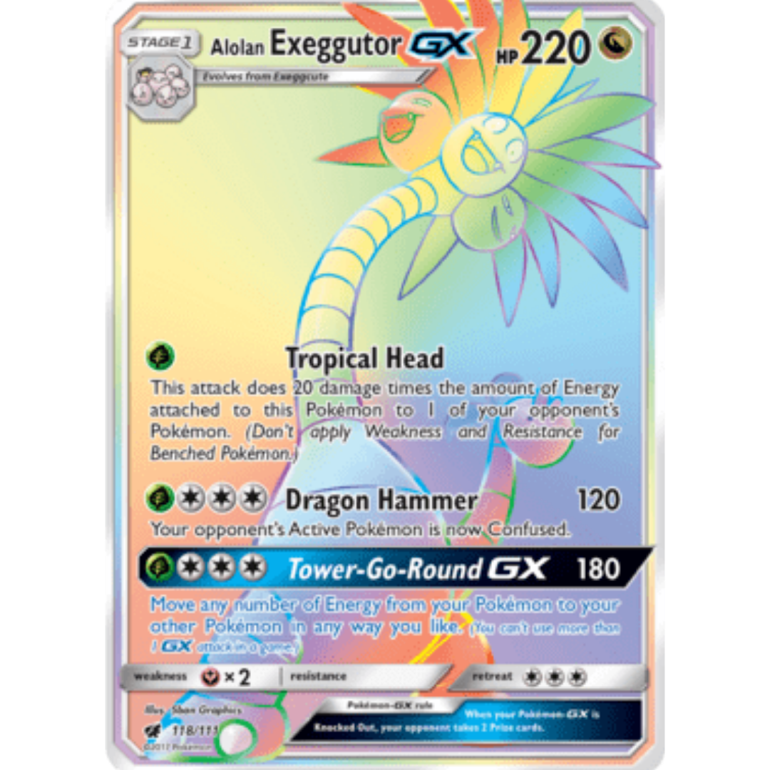 Alolan Exeggutor GX (Secret) 118/111 - Holofoil SM Crimson Invasion - Secret Rare