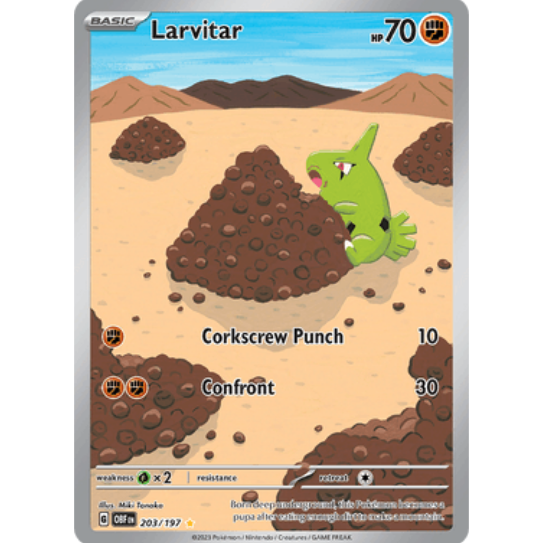 Larvitar 203/197 - Holofoil SV03 Obsidian Flames - Illustration Rare