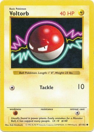 Voltorb 067 - Unlimited Base Set Shadowless - Common