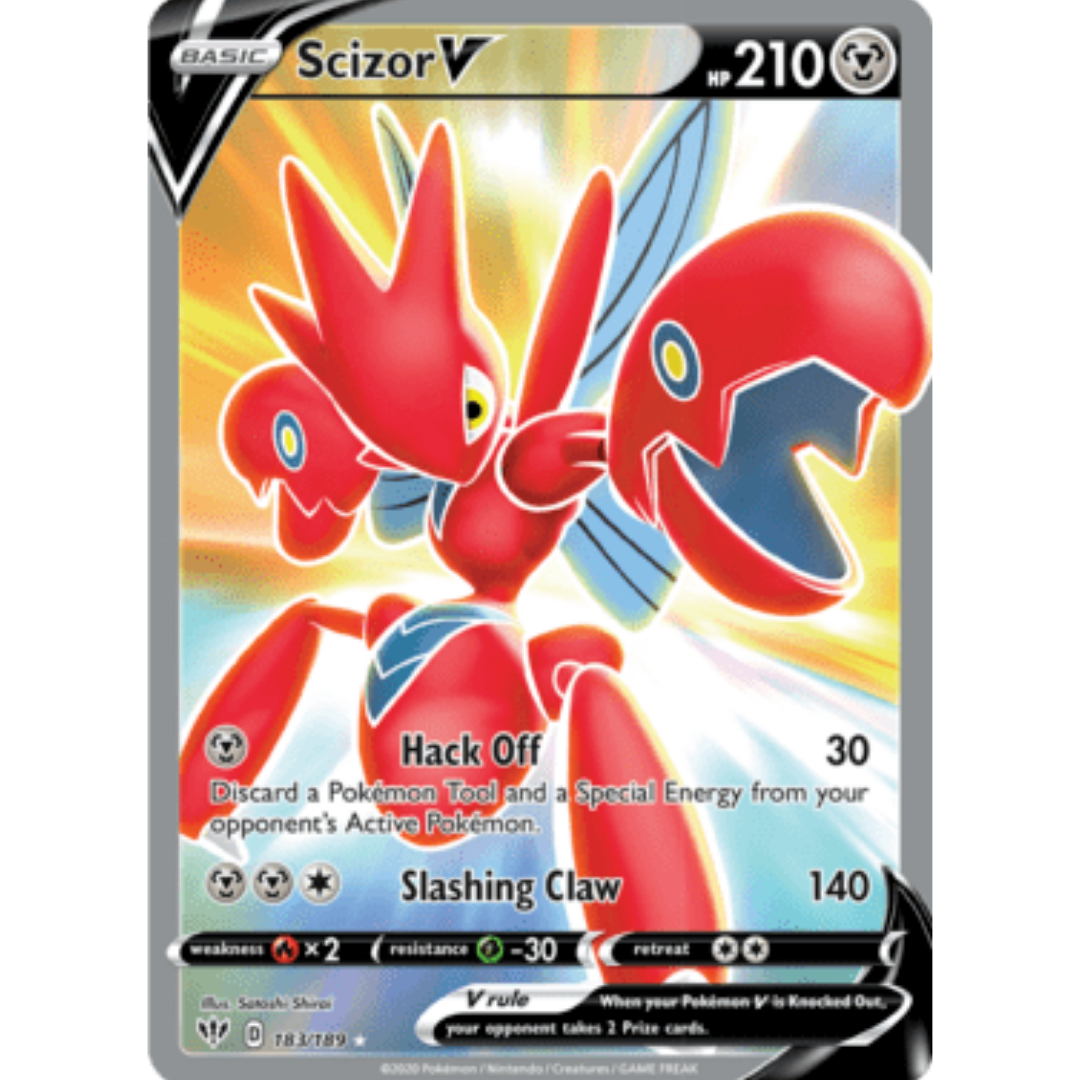 Scizor V (Full Art) 183 - Holofoil SWSH03 Darkness Ablaze - Ultra Rare