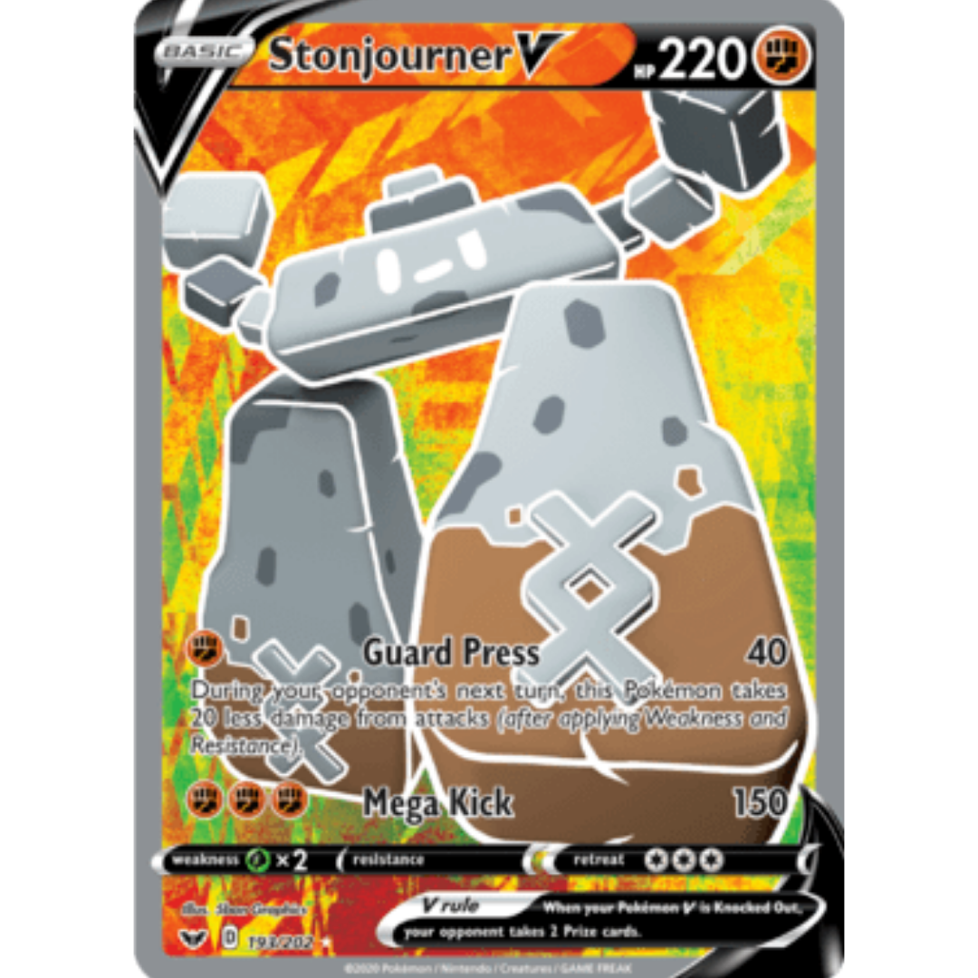 Stonjourner V (Full Art) 193 - Holofoil SWSH01 Sword & Shield Base Set - Ultra Rare