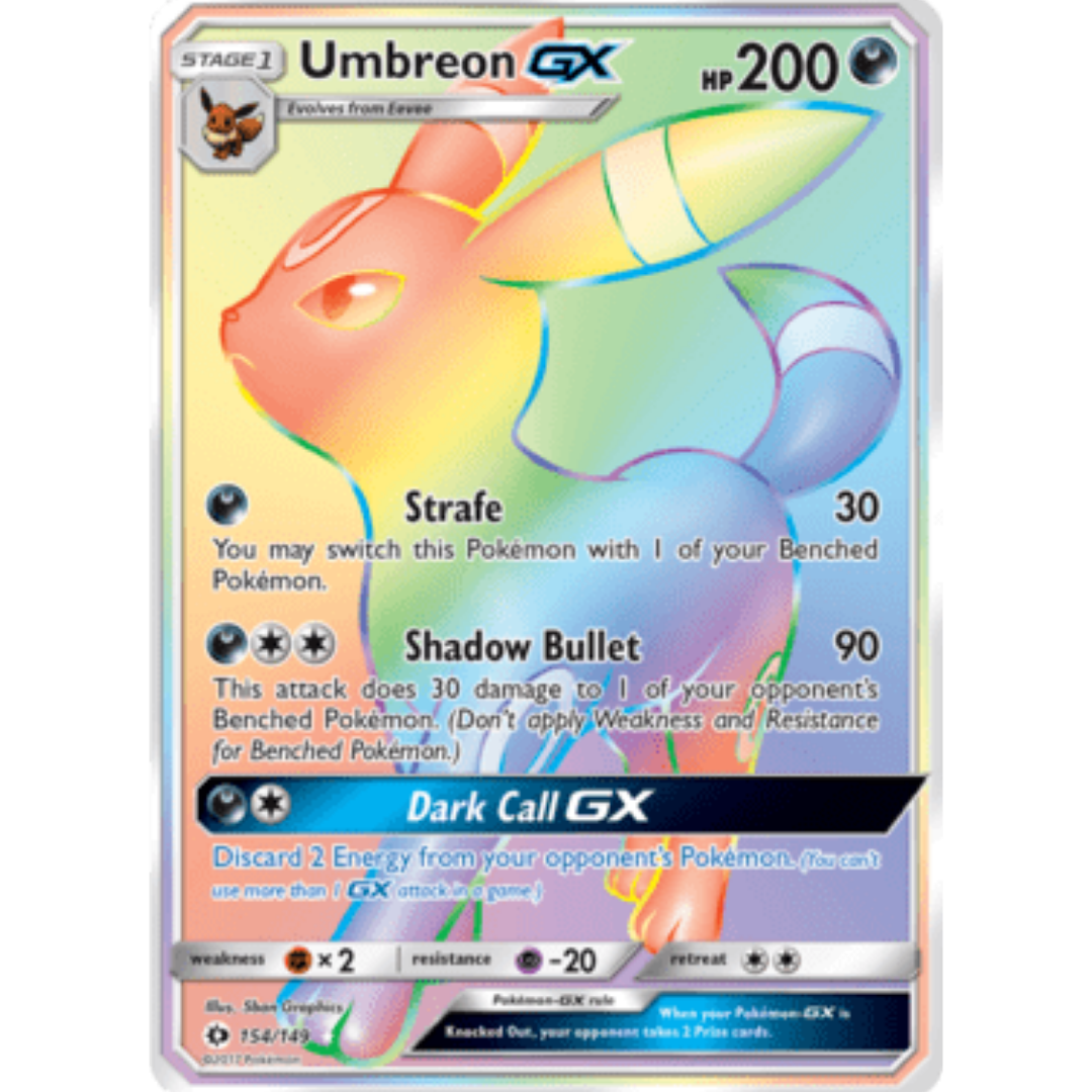 Umbreon GX (Secret) 154 - Holofoil SM Base Set - Secret Rare
