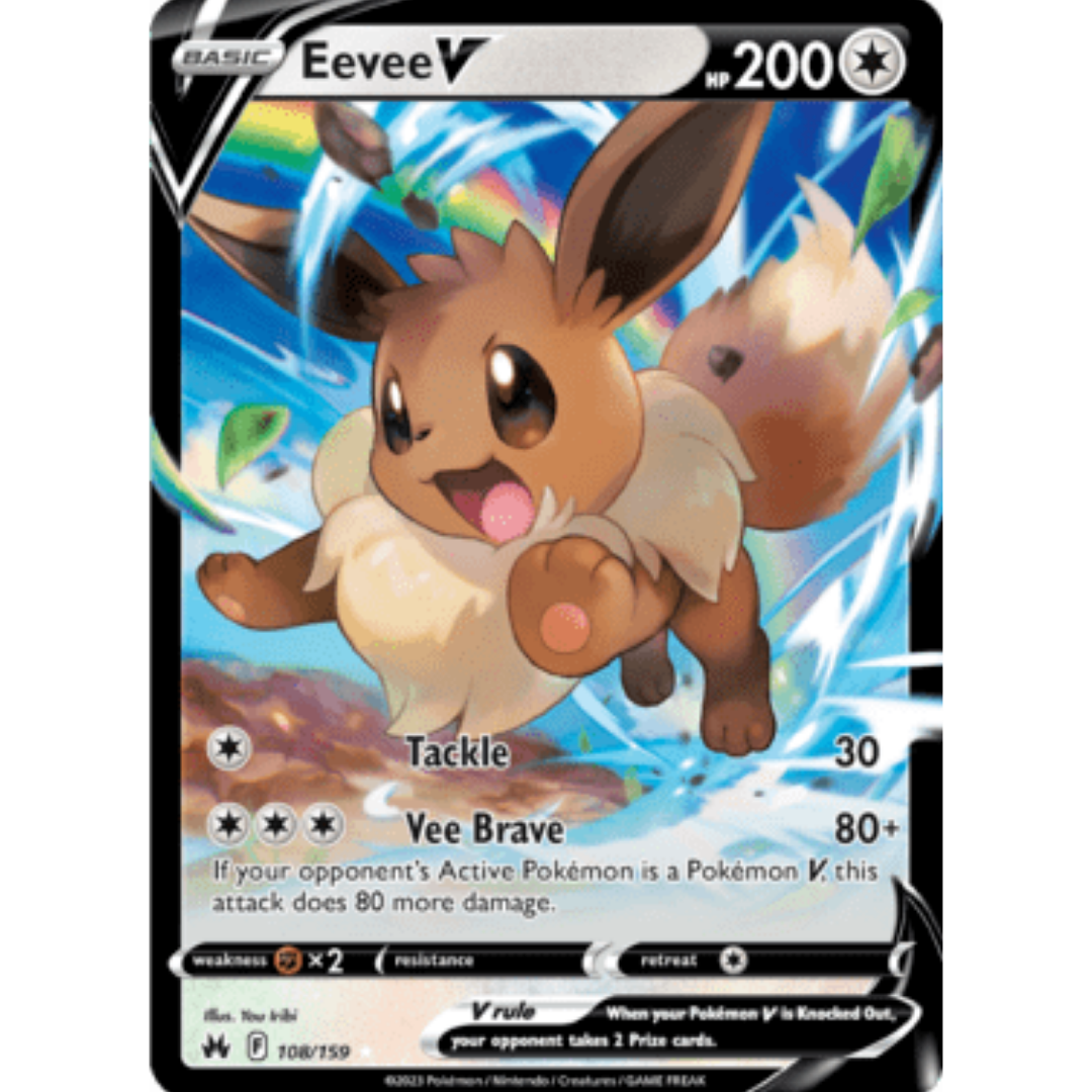 Eevee V 108 - Holofoil SWSH Crown Zenith - Ultra Rare