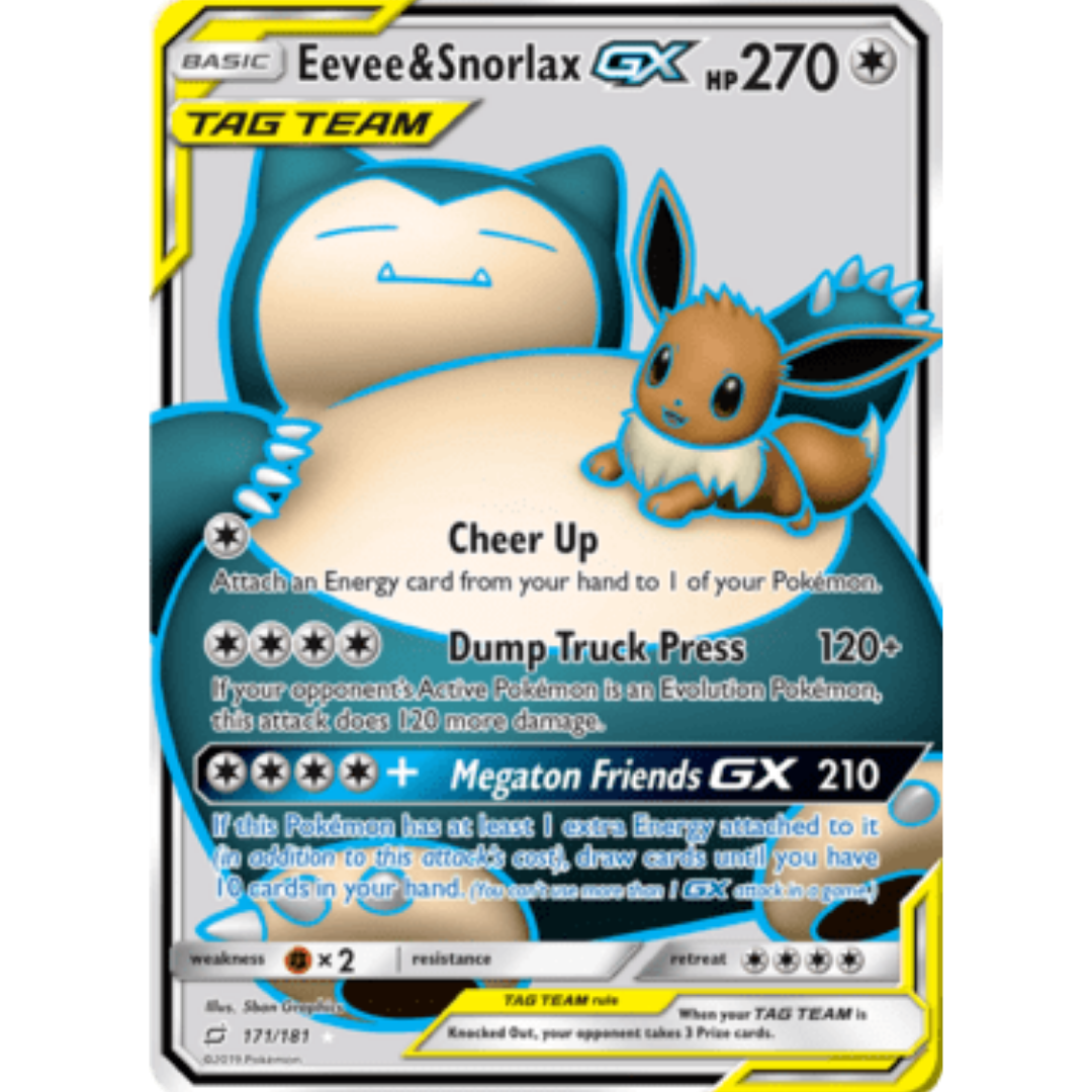 Eevee & Snorlax GX (Full Art) - Holofoil SM Team Up - Ultra Rare