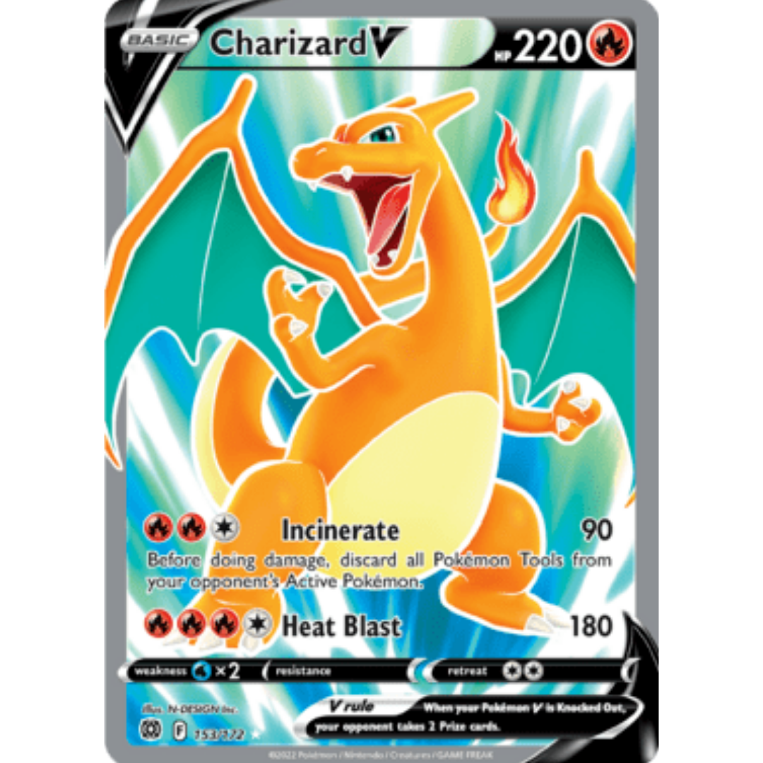 Charizard V (Full Art) 153 - Holofoil SWSH09 Brilliant Stars - Ultra Rare