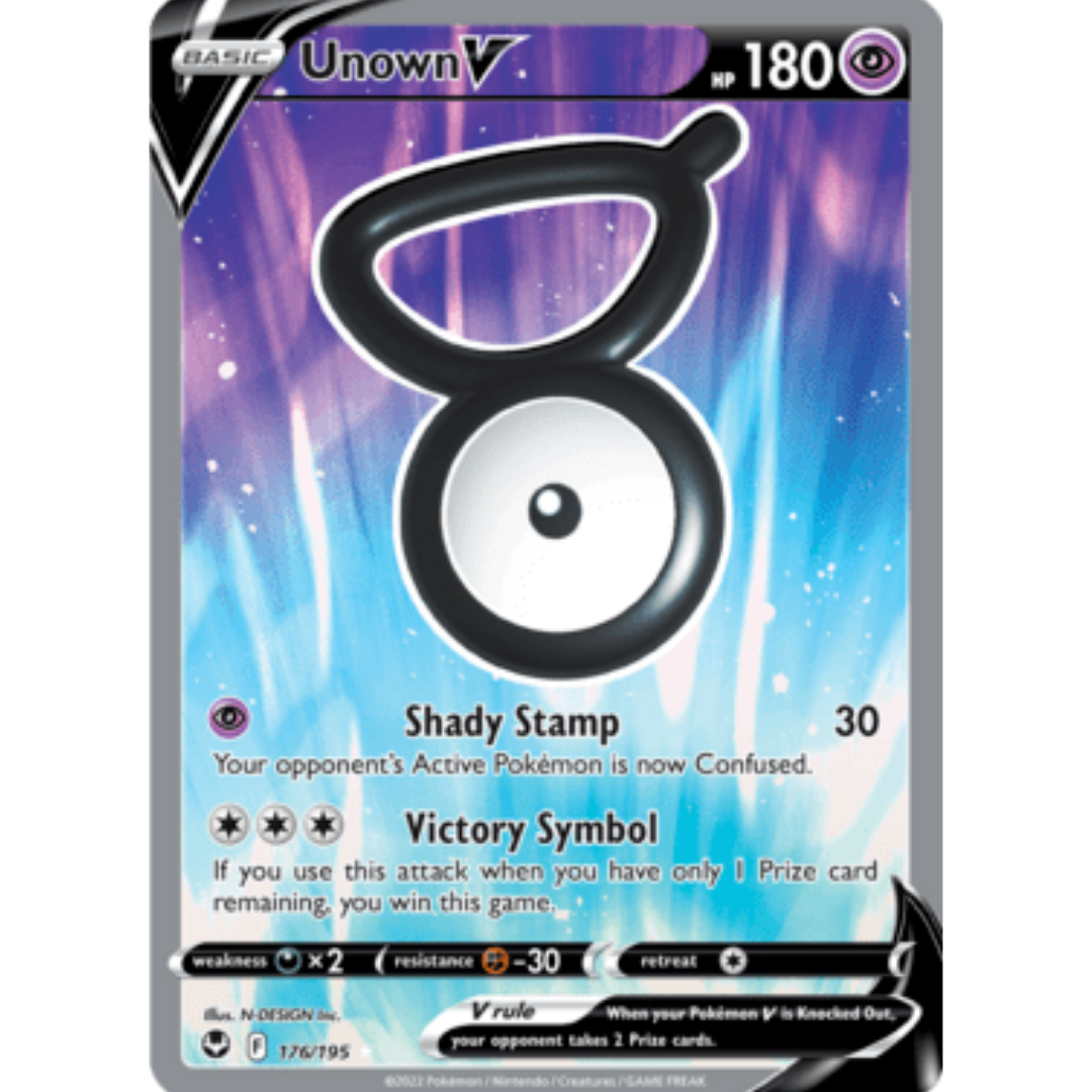 Unown V (Full Art) 176 - Holofoil SWSH12 Silver Tempest - Ultra Rare