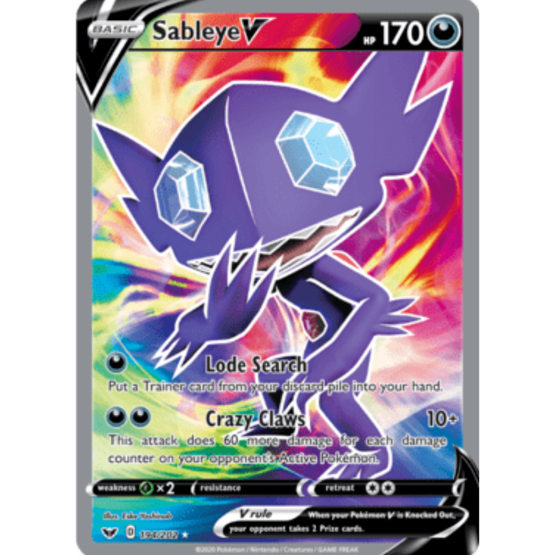 Sableye V (Full Art) 194 - Holofoil SWSH01 Sword & Shield Base Set - Ultra Rare