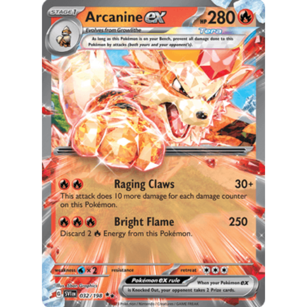Arcanine ex 032/198 - Holofoil SV01 Scarlet & Violet Base Set - Double Rare