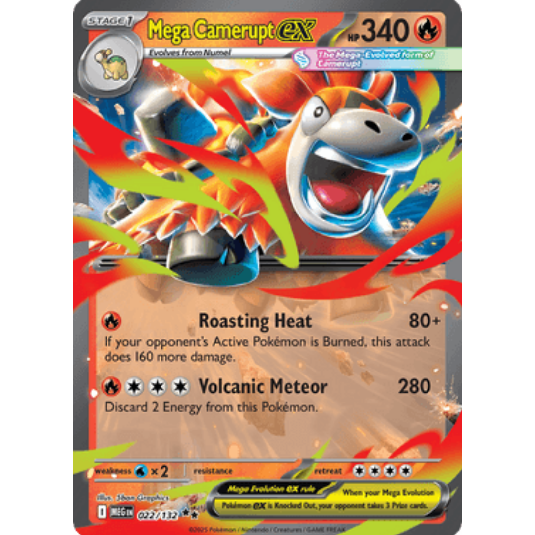Mega Camerupt ex 022/132 - Holofoil ME01 Mega Evolution - Double Rare