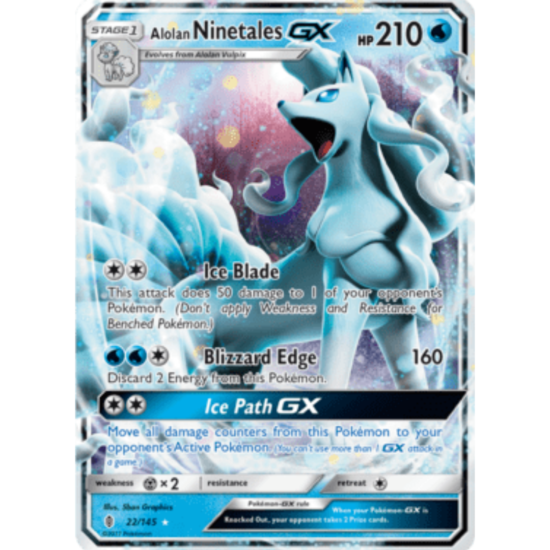 Alolan Ninetales GX 022 - Holofoil SM Guardians Rising - Ultra Rare