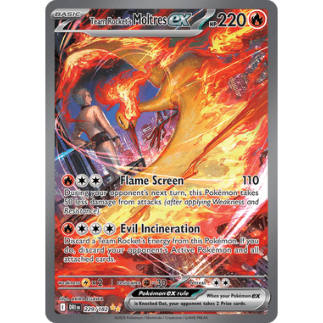 Team Rocket's Moltres ex 229/182 - Holofoil SV10 Destined Rivals - Special Illustration Rare