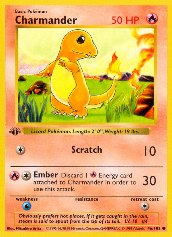 Charmander 046/102 - 1st Edition Base Set Shadowless - Common