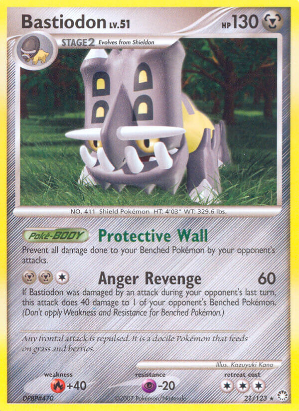 Bastiodon - 21/123 (DP Mysterious Treasures)/123 - Holofoil Deck Exclusives - Holo Rare