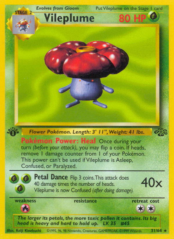 Vileplume (31) 031/64 - 1st Edition Jungle - Rare