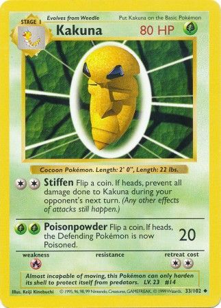 Kakuna 033 - Unlimited Base Set Shadowless - Uncommon