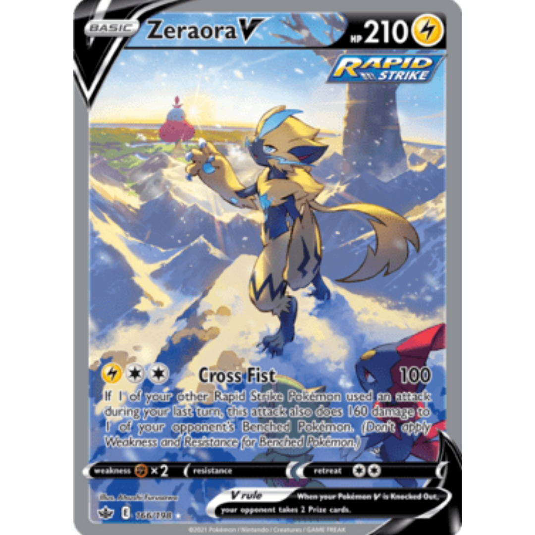 Zeraora V (Alternate Full Art) 166 - Holofoil SWSH06 Chilling Reign - Ultra Rare
