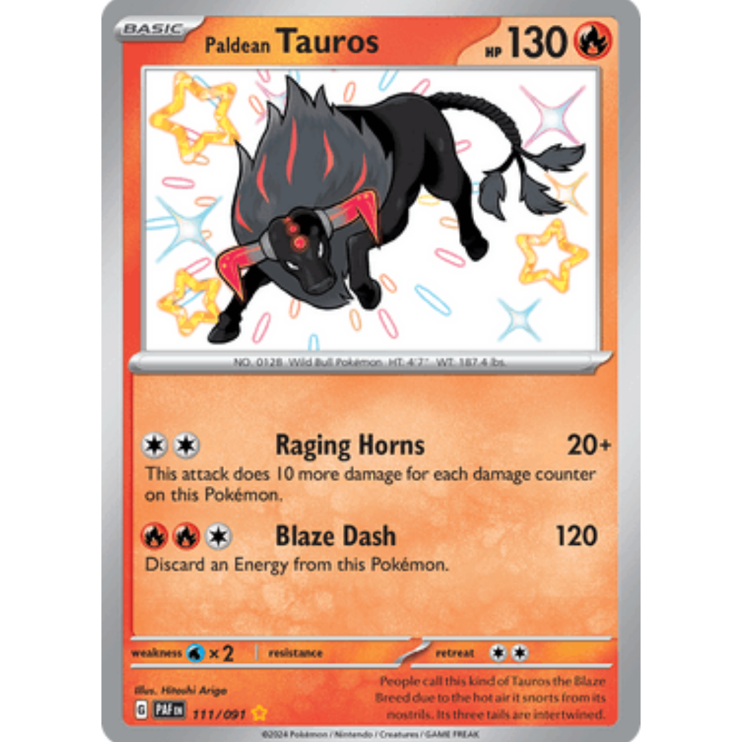 Paldean Tauros 111/091 - Holofoil SV Paldean Fates - Shiny Rare