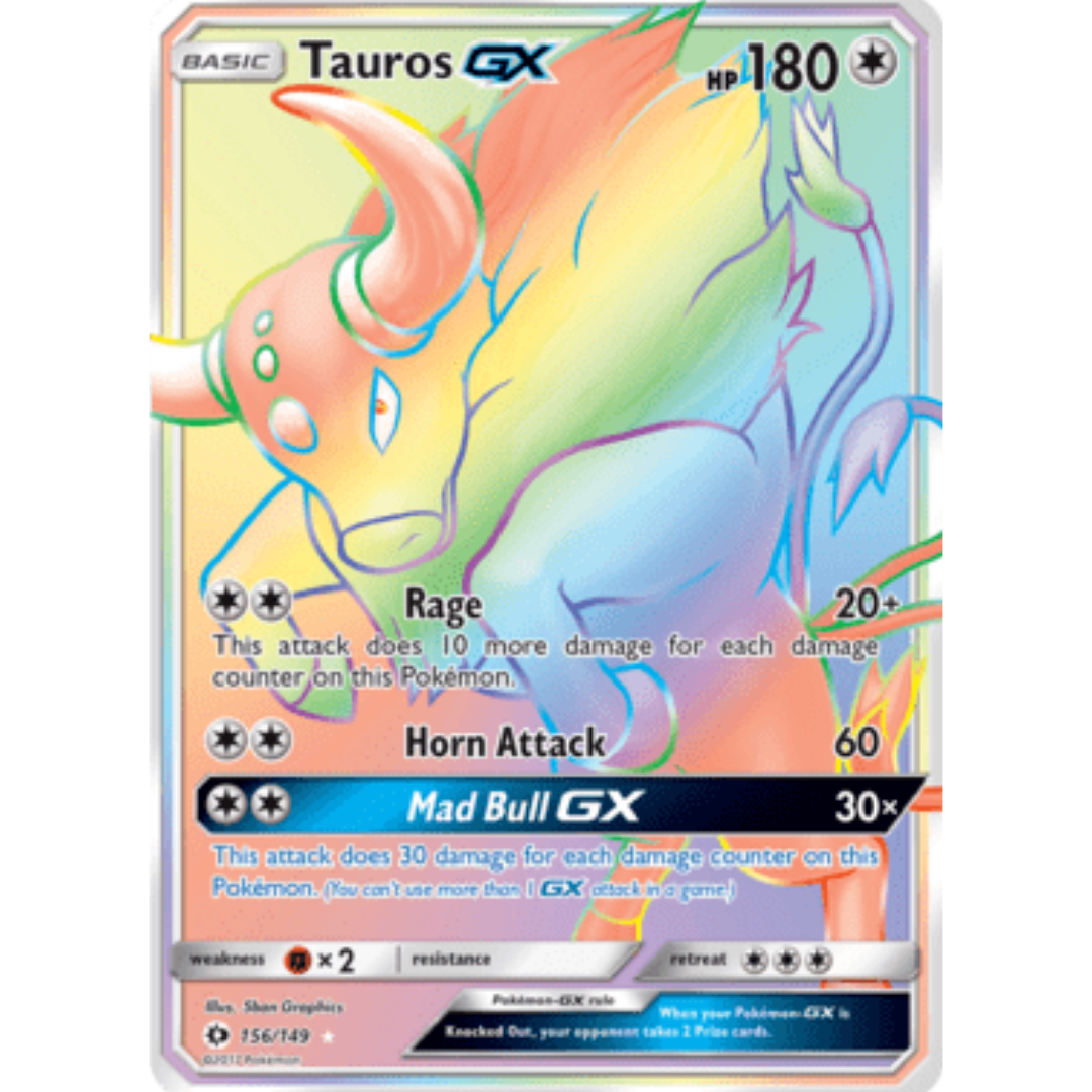 Tauros GX (Secret) 156 - Holofoil SM Base Set - Secret Rare