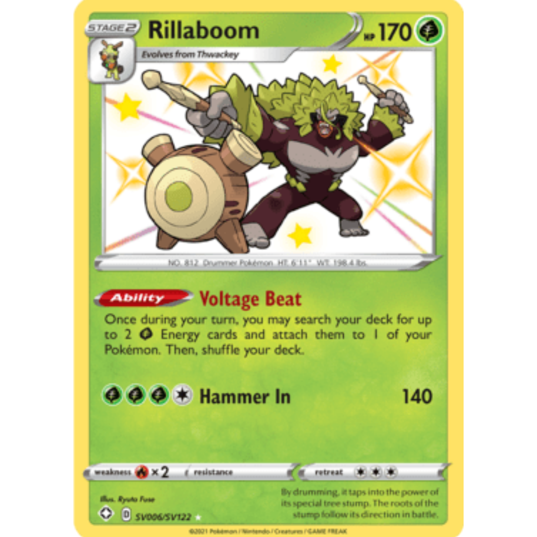Rillaboom SV006 - Holofoil Shining Fates Shiny Vault - Shiny Holo Rare