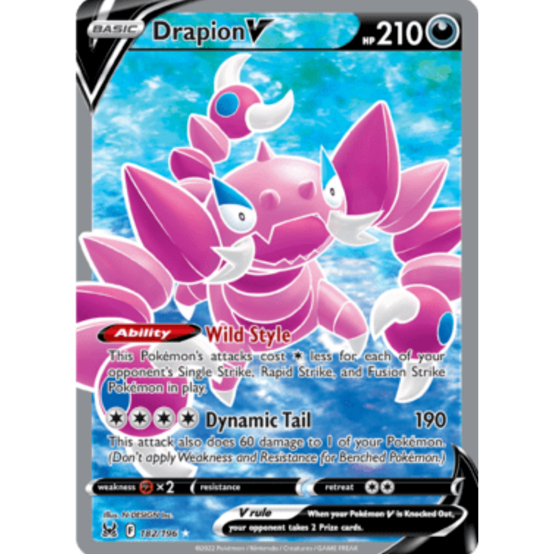 Drapion V (Full Art) 182 - Holofoil SWSH11 Lost Origin - Ultra Rare