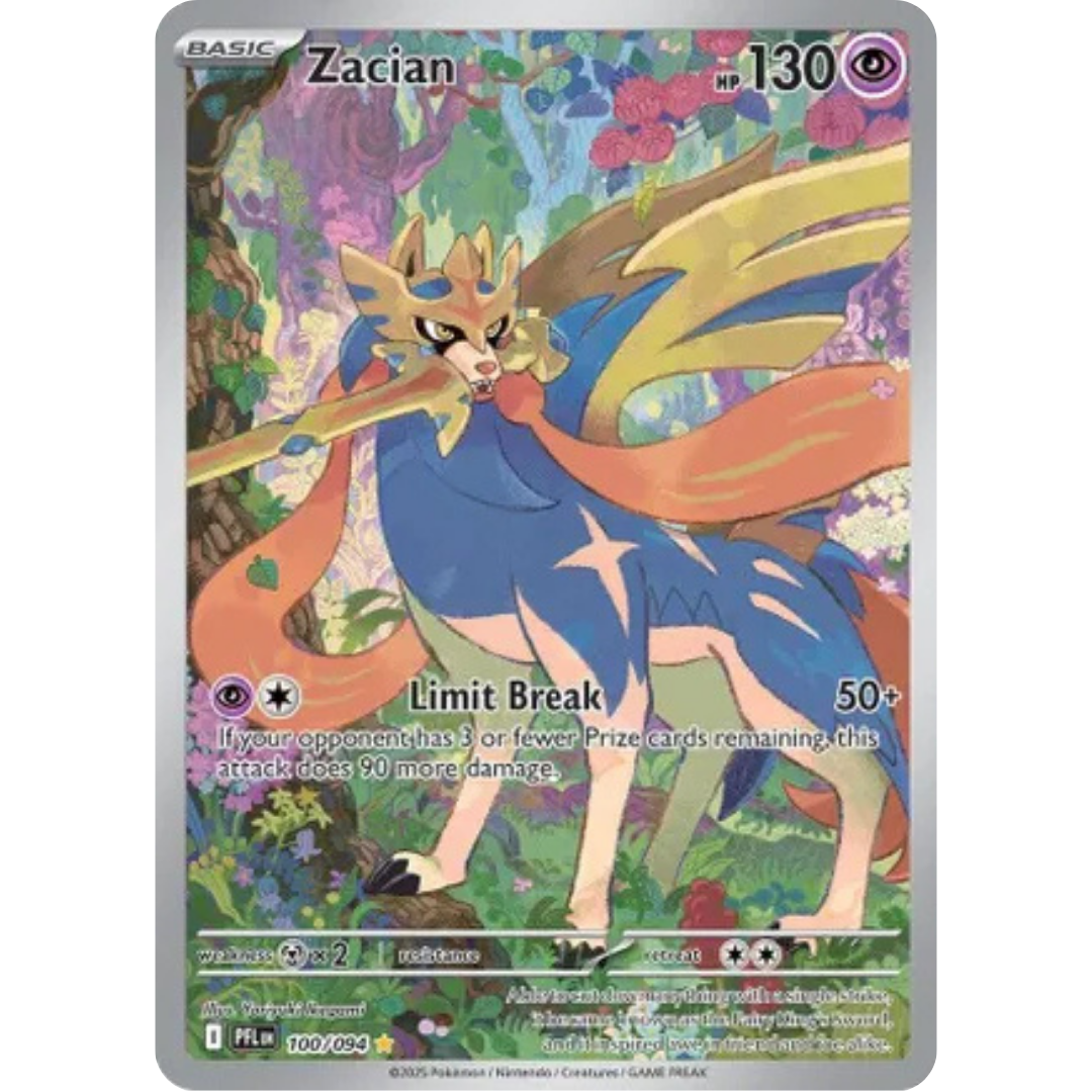 Zacian 100/094 - Holofoil ME02 Phantasmal Flames - Illustration Rare