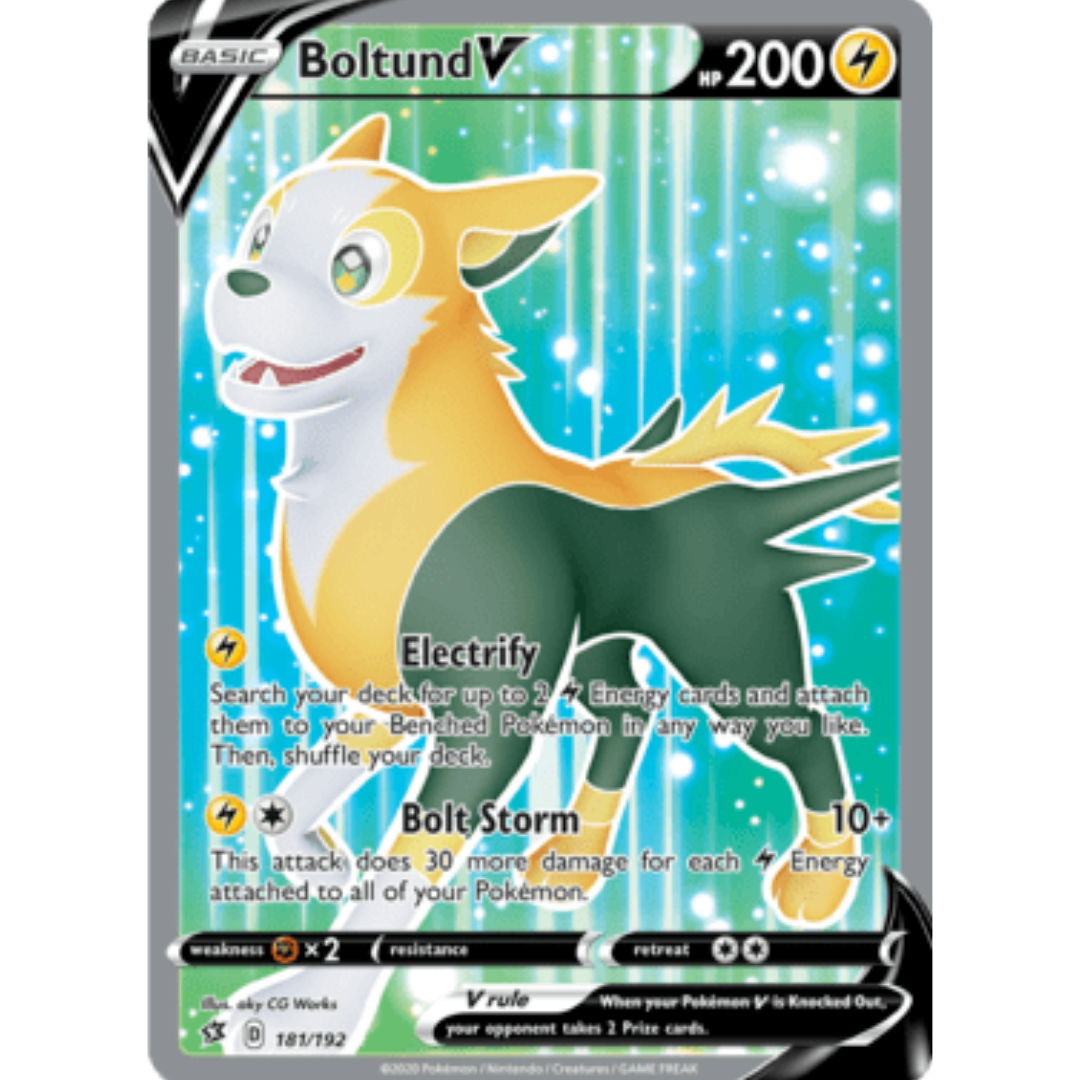 Boltund V (Full Art) 181/192 - Holofoil SWSH02 Rebel Clash - Ultra Rare