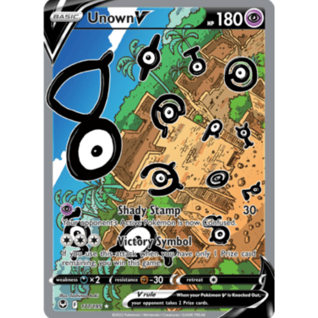 Unown V (Alternate Full Art) 177 - Holofoil SWSH12 Silver Tempest - Ultra Rare