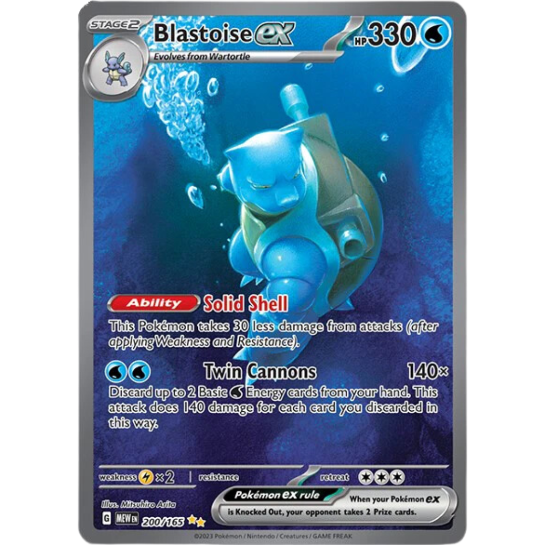 Blastoise ex 200/165 - Holofoil SV Scarlet & Violet 151 - Special Illustration Rare