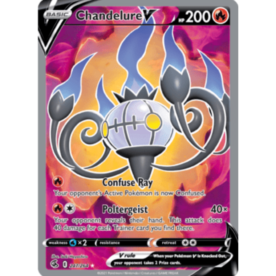 Chandelure V (Full Art) 247 - Holofoil SWSH08 Fusion Strike - Ultra Rare