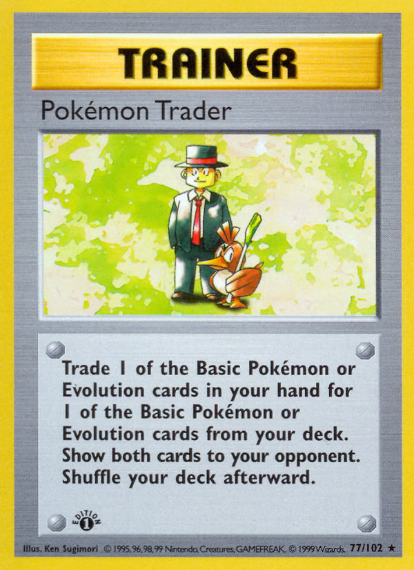 Pokemon Trader 077/102 - 1st Edition Base Set Shadowless - Rare