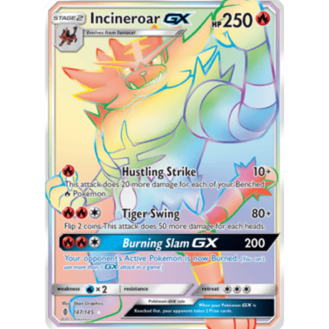 Incineroar GX (Secret) - Holofoil SM Guardians Rising - Secret Rare