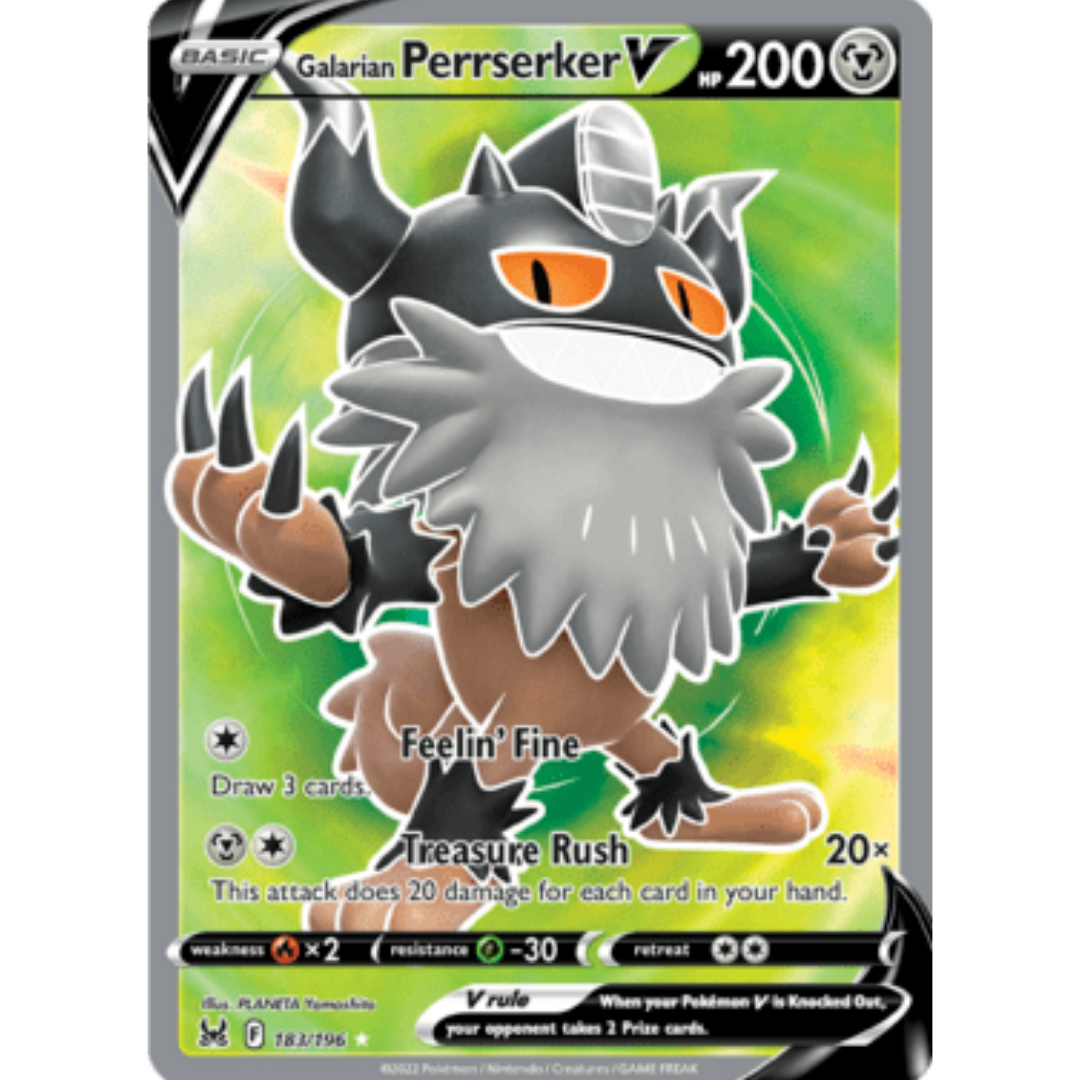 Galarian Perrserker V (Full Art) 183 - Holofoil SWSH11 Lost Origin - Ultra Rare