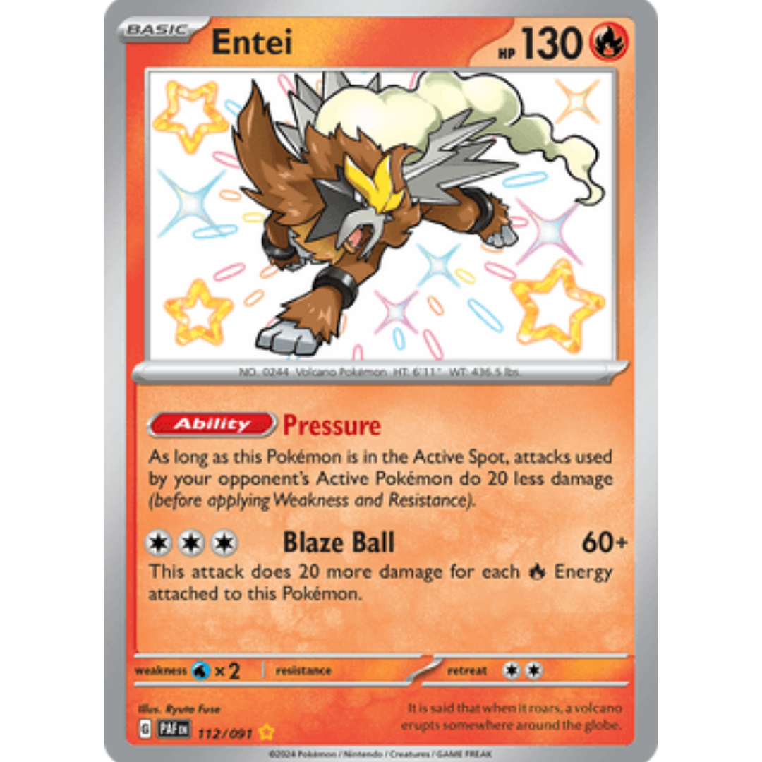 Entei 112 - Holofoil SV Paldean Fates - Shiny Rare