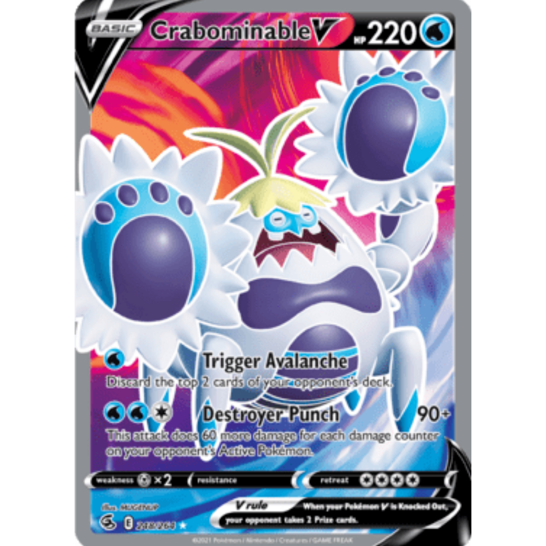 Crabominable V (Full Art) 248 - Holofoil SWSH08 Fusion Strike - Ultra Rare