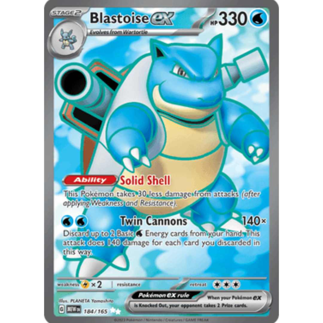 Blastoise ex 184/165 - Holofoil SV Scarlet & Violet 151 - Ultra Rare