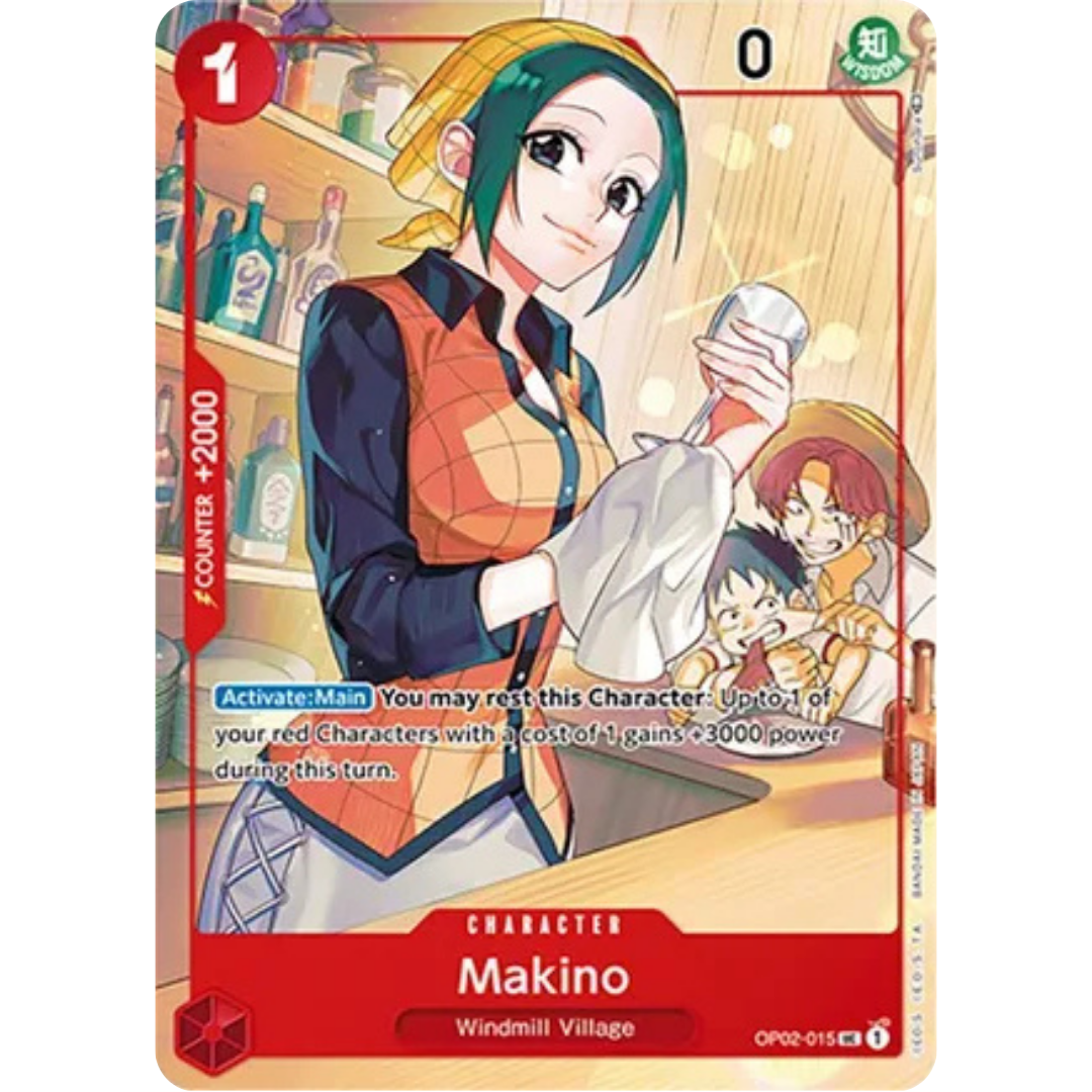 Makino (Japanese 1st Anniversary Set) (OP02-015) - One Piece Promotion Cards Foil