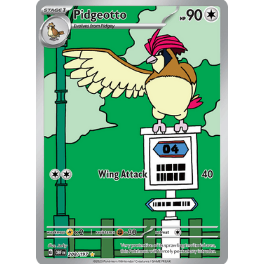 Pidgeotto 208/197 - Holofoil SV03 Obsidian Flames - Illustration Rare