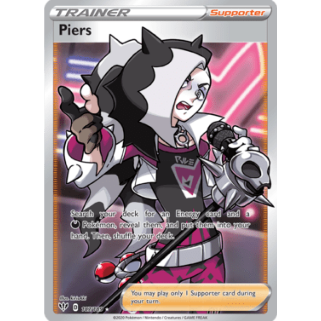 Piers (Full Art) 187 - Holofoil SWSH03 Darkness Ablaze - Ultra Rare