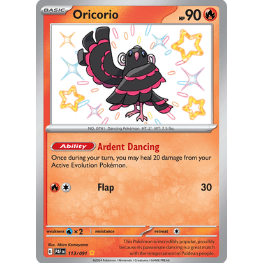 Oricorio 113 - Holofoil SV Paldean Fates - Shiny Rare