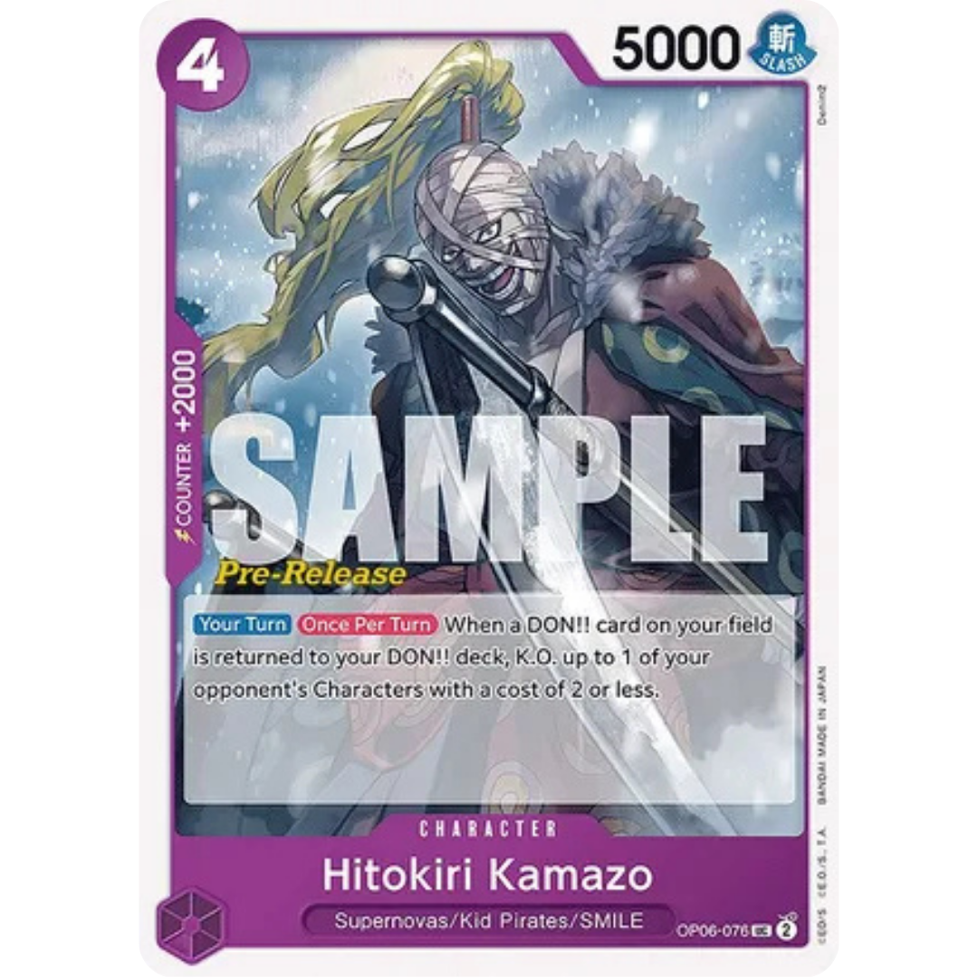Hitokiri Kamazo (OP06-076) - Wings of the Captain Pre-Release Cards