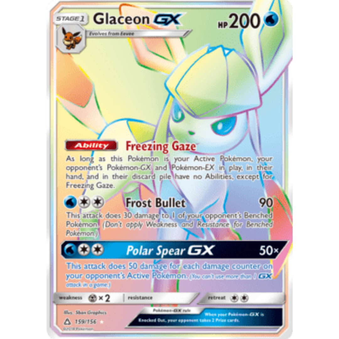Glaceon GX (Secret Rare) - Holofoil SM Ultra Prism - Secret Rare