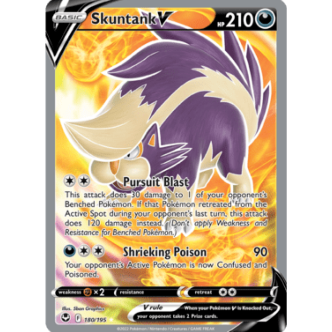 Skuntank V (Full Art) 180 - Holofoil SWSH12 Silver Tempest - Ultra Rare