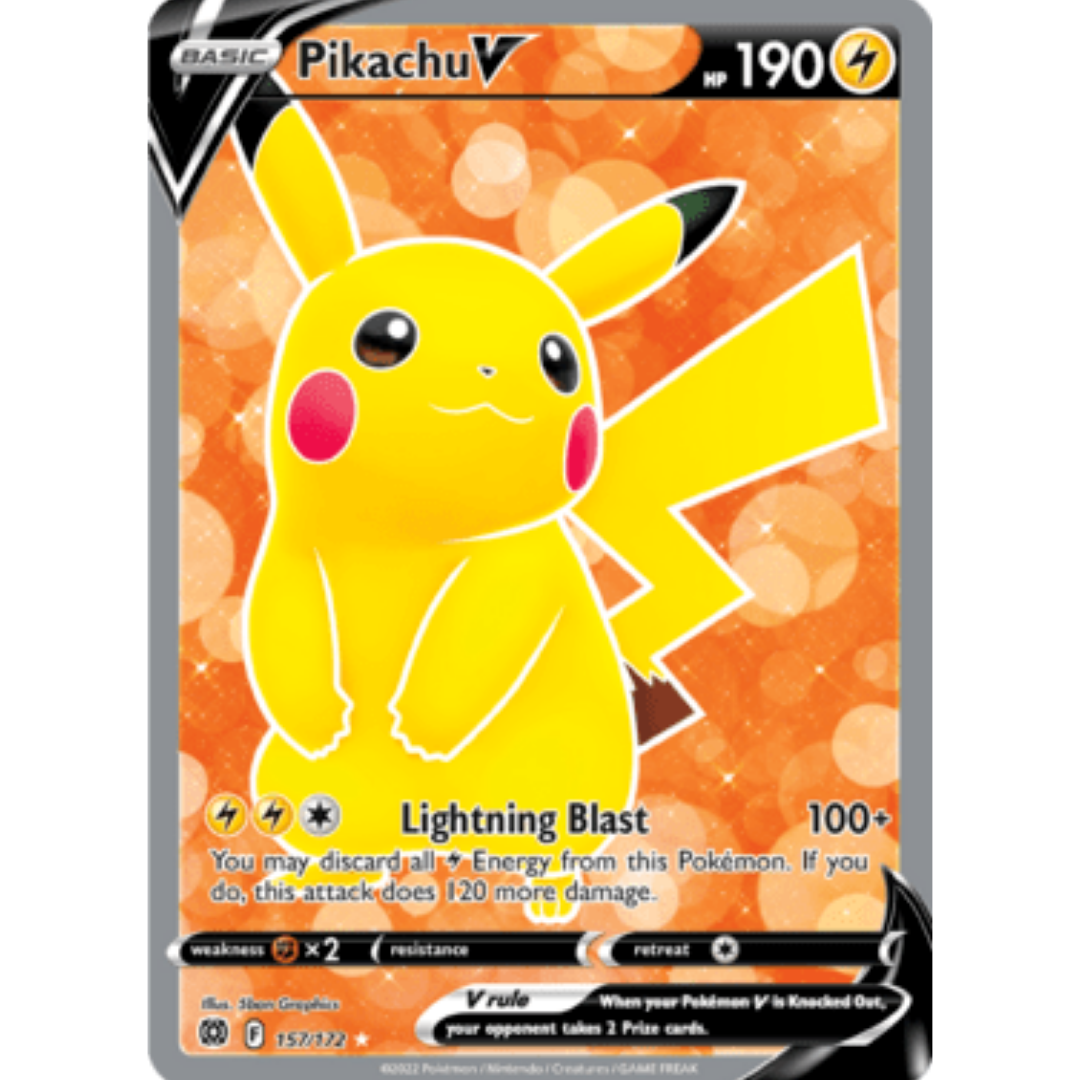 Pikachu V (Full Art) 157 - Holofoil SWSH09 Brilliant Stars - Ultra Rare