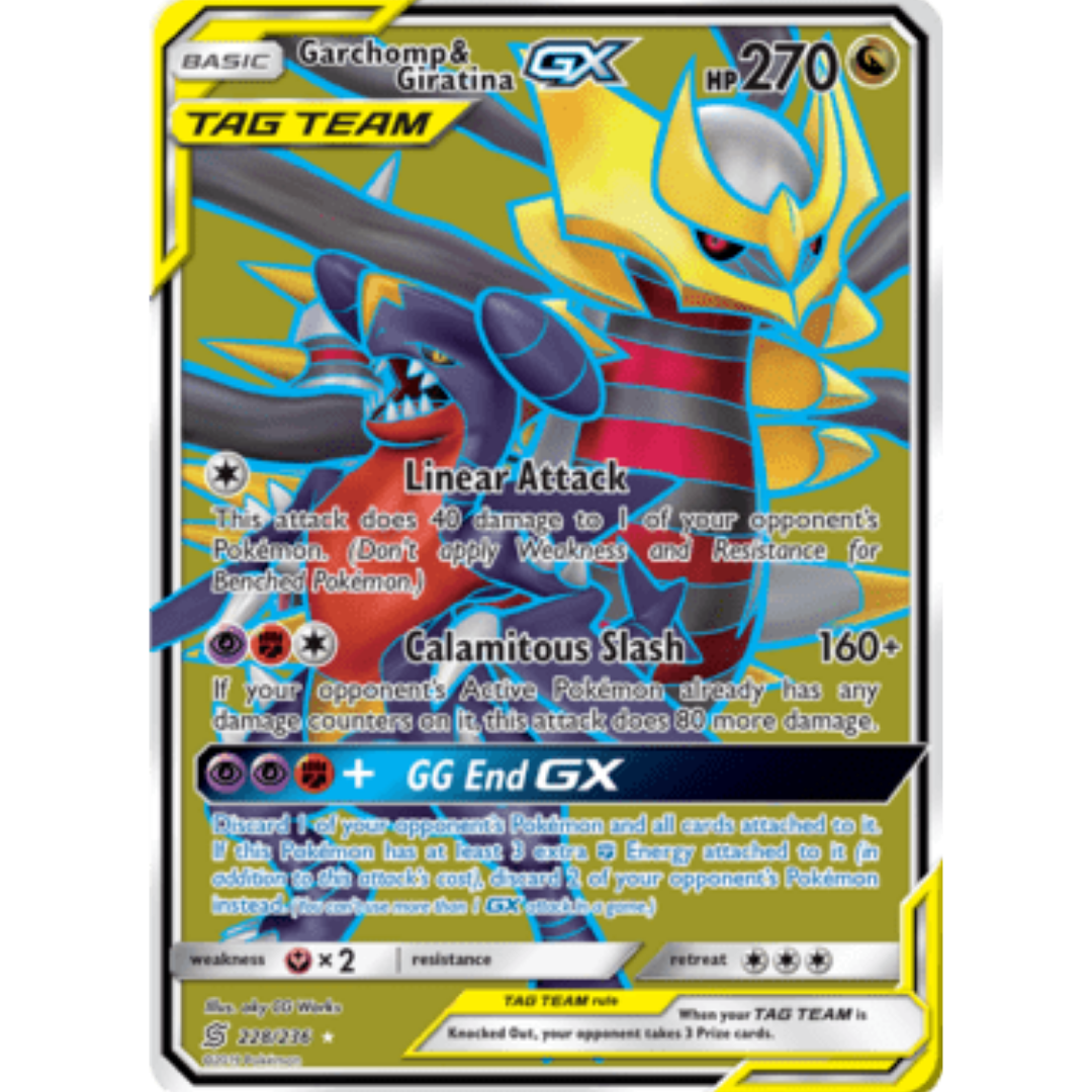 Garchomp & Giratina GX (Full Art) 228 - Holofoil SM Unified Minds - Ultra Rare