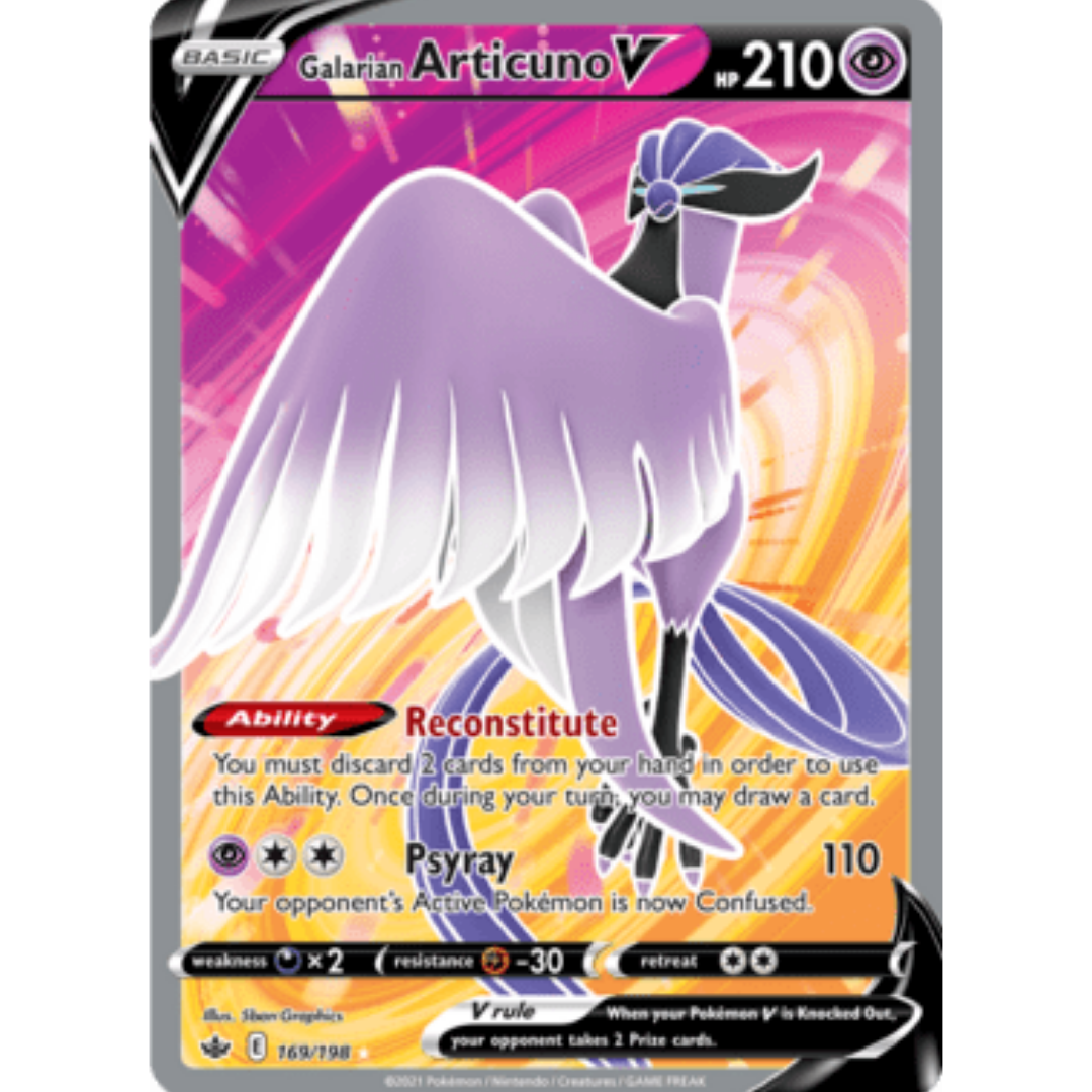 Galarian Articuno V (Full Art) 169 - Holofoil SWSH06 Chilling Reign - Ultra Rare