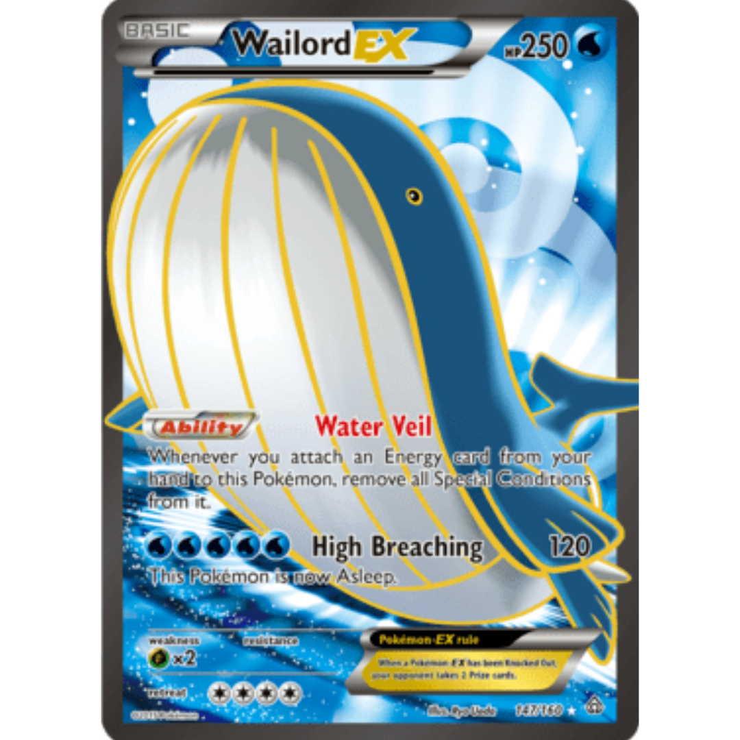 Wailord EX (147 Full Art) 147/160 - Holofoil XY Primal Clash - Ultra Rare