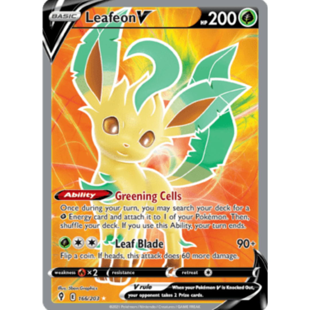 Leafeon V (Full Art) 166 - Holofoil SWSH07 Evolving Skies - Ultra Rare