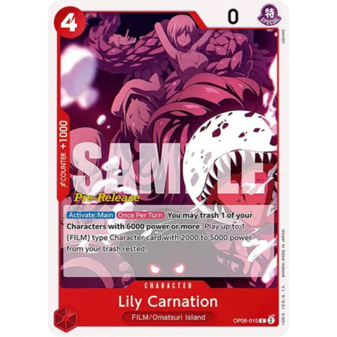 Lily Carnation (OP06-015) - Wings of the Captain Pre-Release Cards